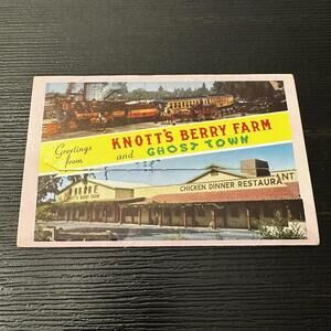 Vintage Knott’s Berry Farm And Ghost Town Postcard Foldout Unused